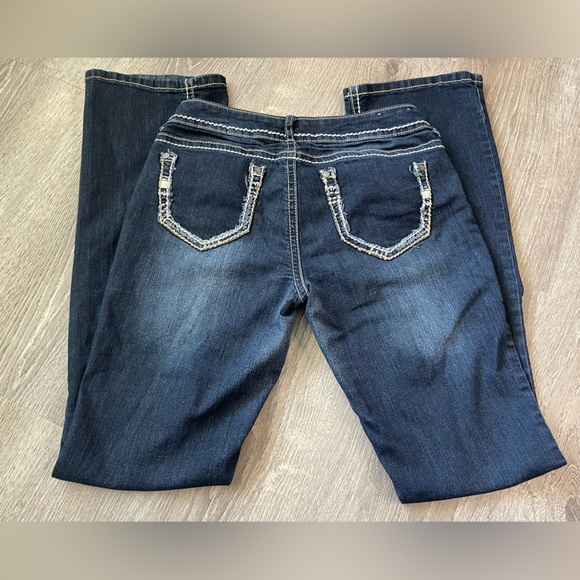 Apollo Jeans Size 5/6 Dark Wash Womens Bootcut Embellished Jeans - Picture 6 of 10